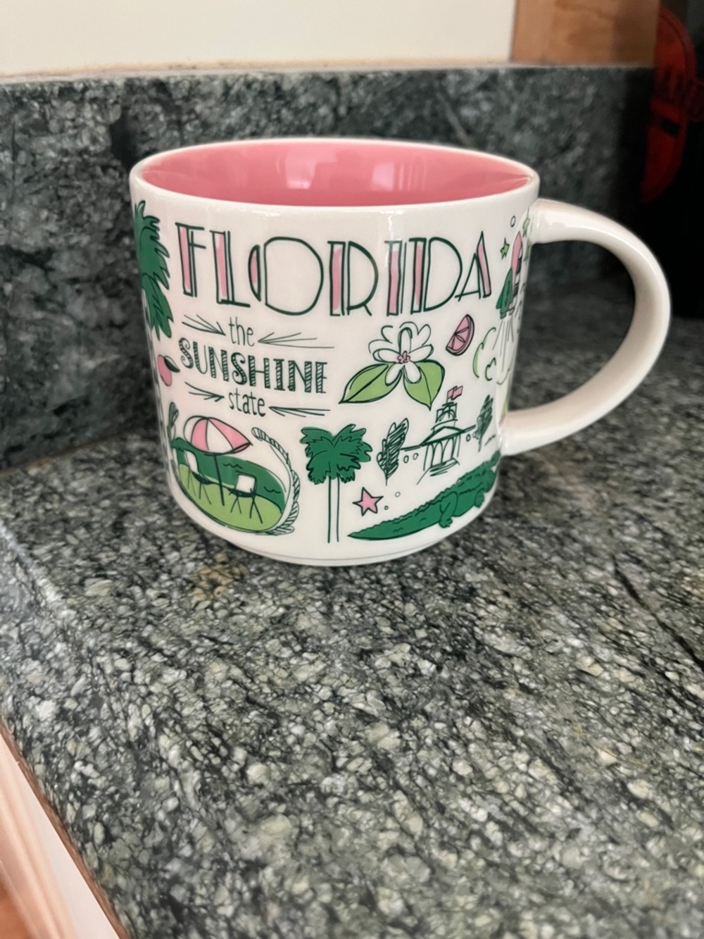 Florida Sunshine State Ceramic Mug with Pink Interior 2017 Been There Series
